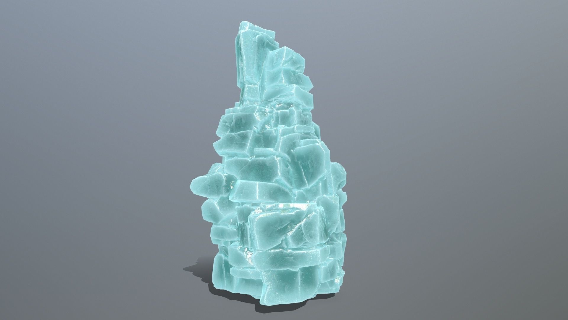 ice cliff Low-poly 3D model_2