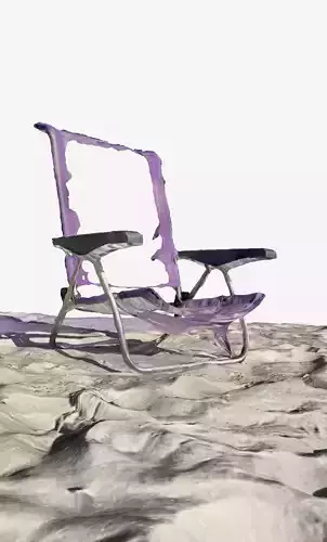 Destroyed chair on the beach 3D print model