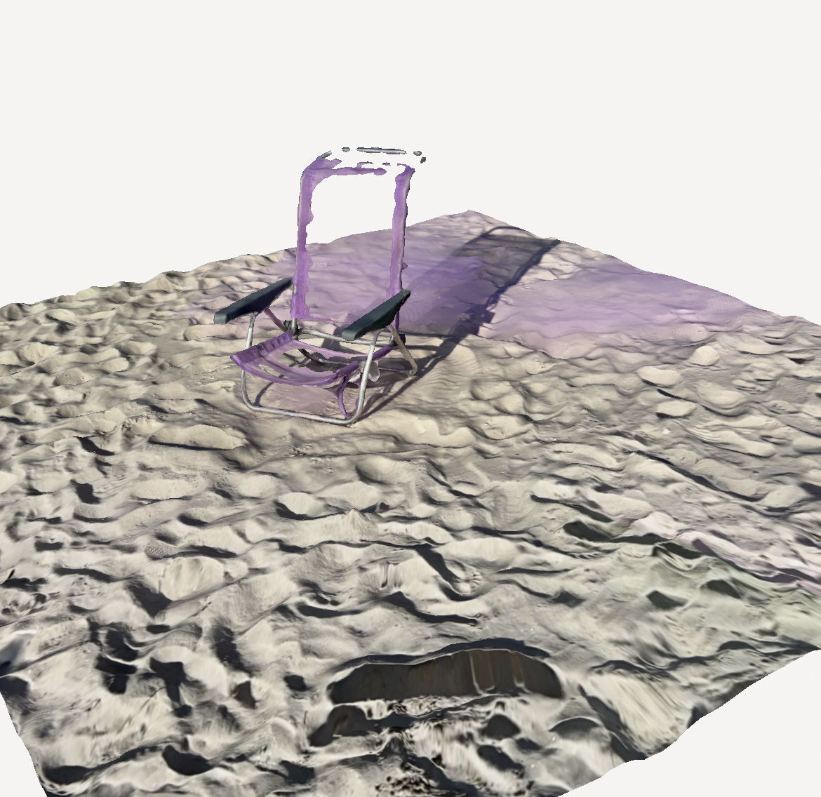 Destroyed chair on the beach 3D print model_3