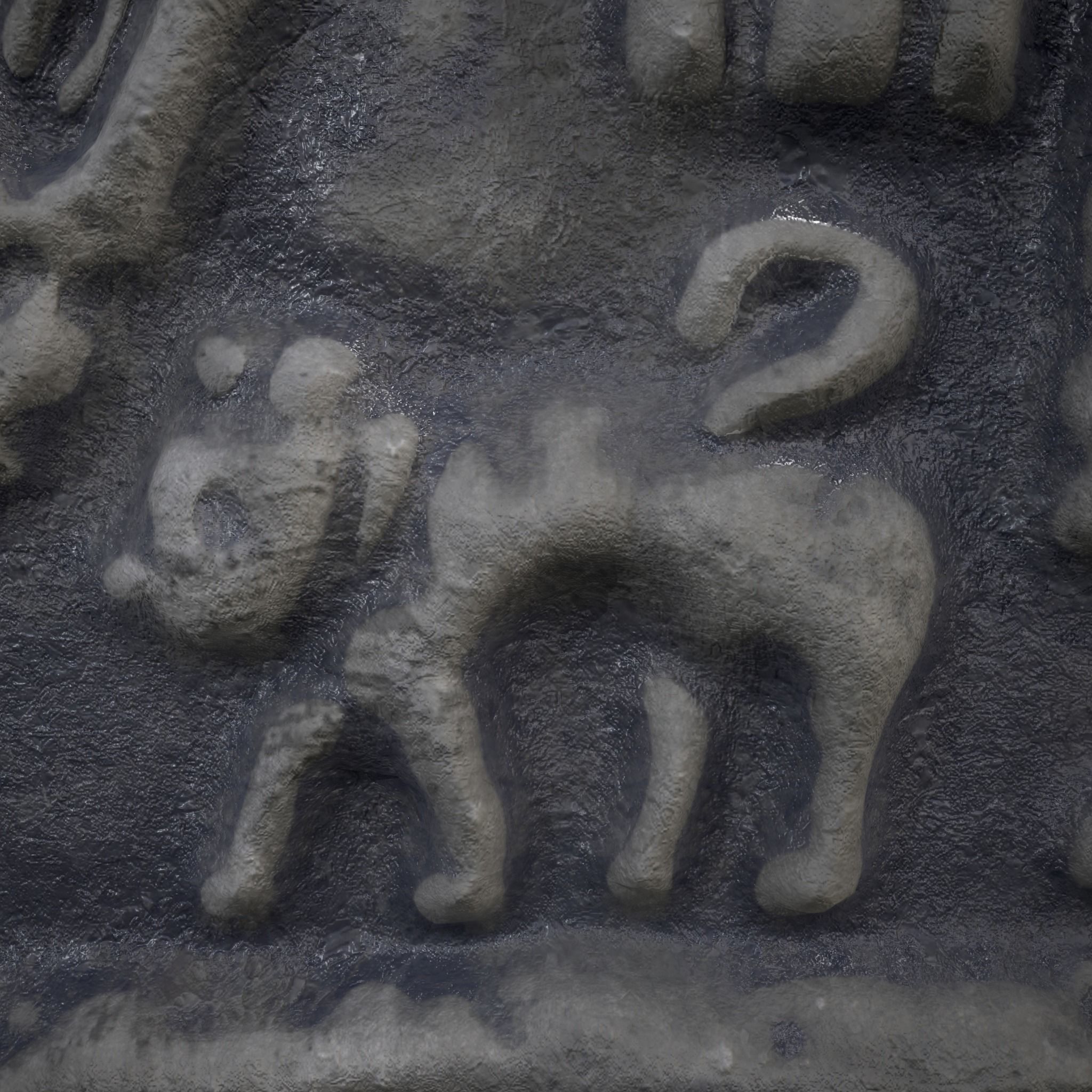 Musicians Relief Sculpture Low-poly 3D model_17