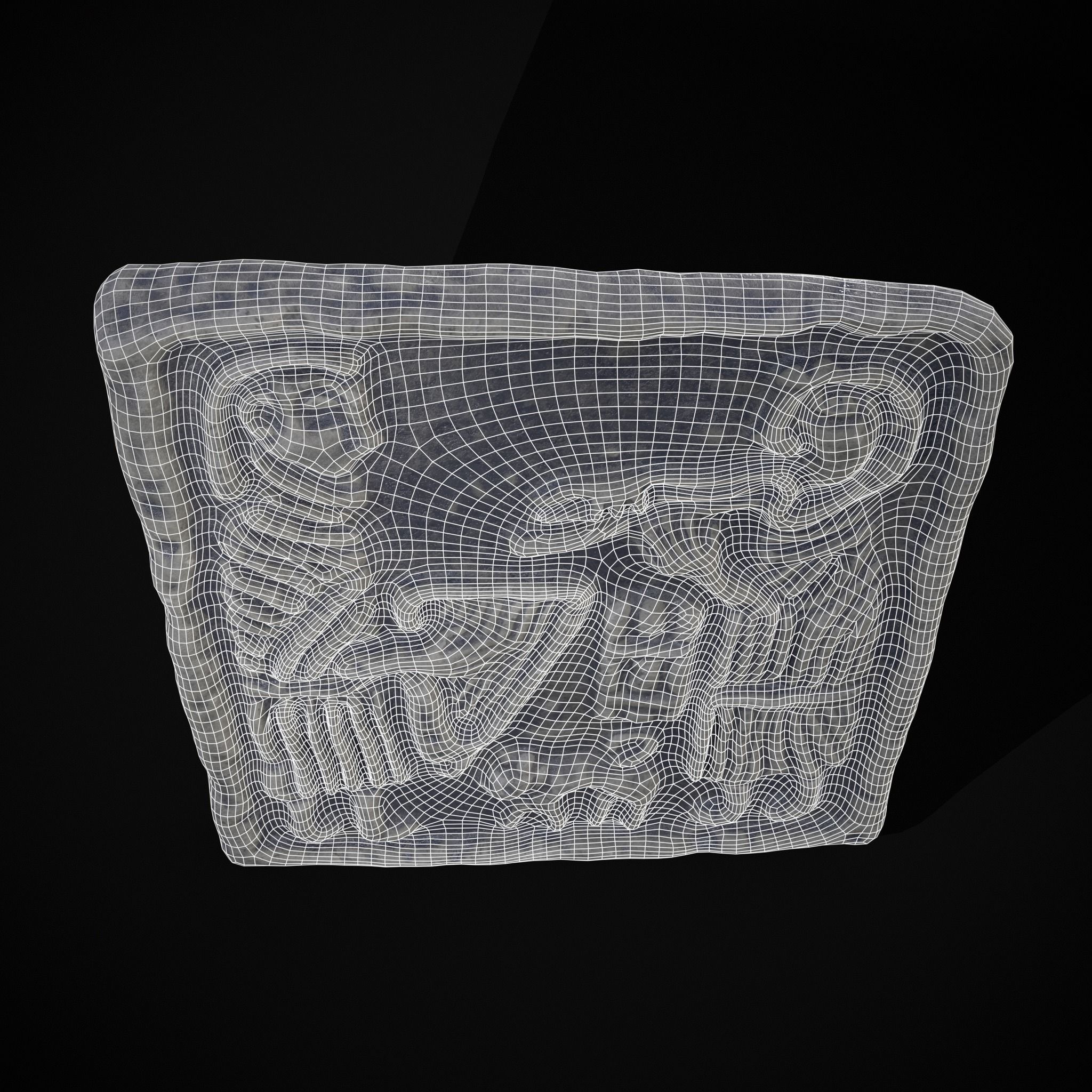 Musicians Relief Sculpture Low-poly 3D model_22