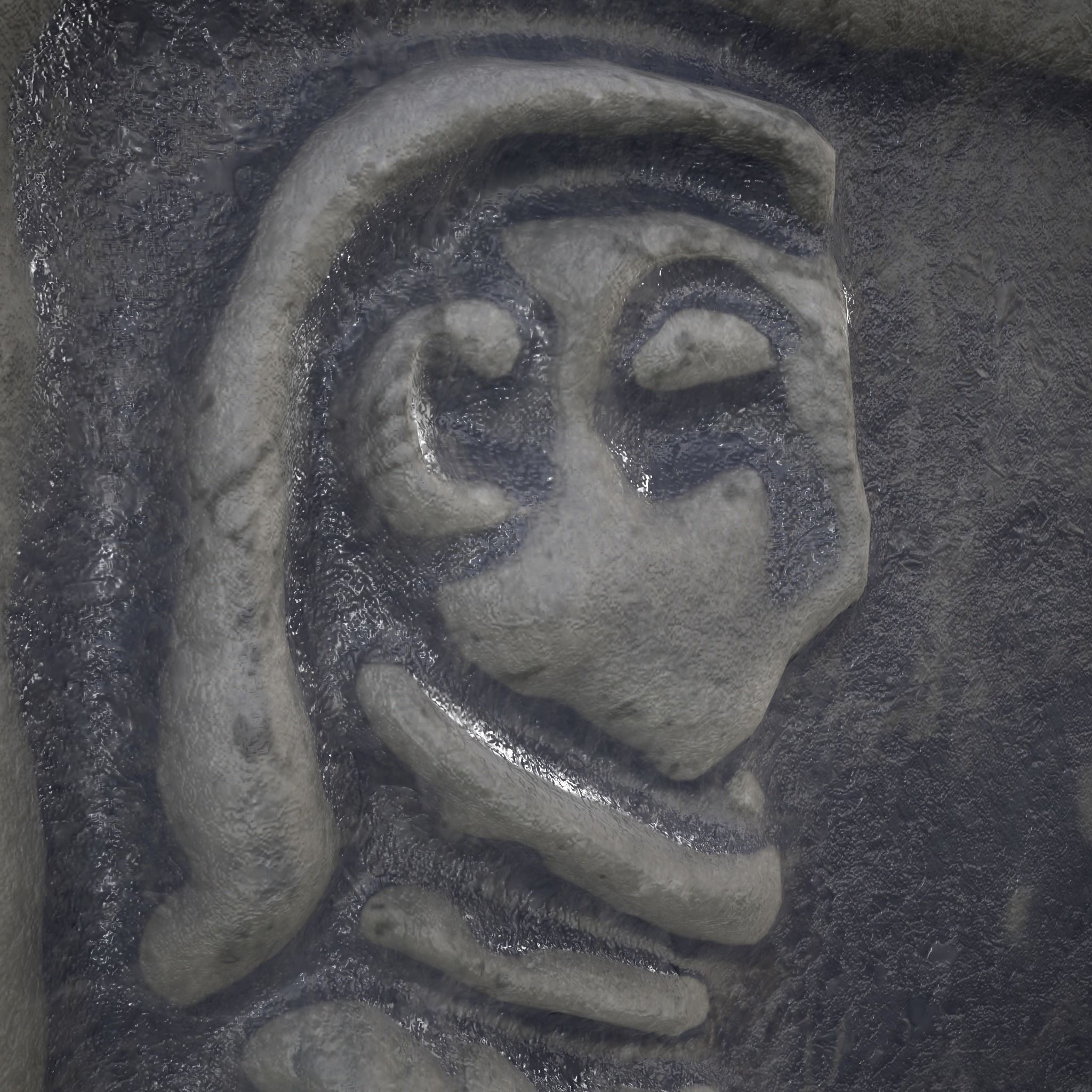 Musicians Relief Sculpture Low-poly 3D model_15