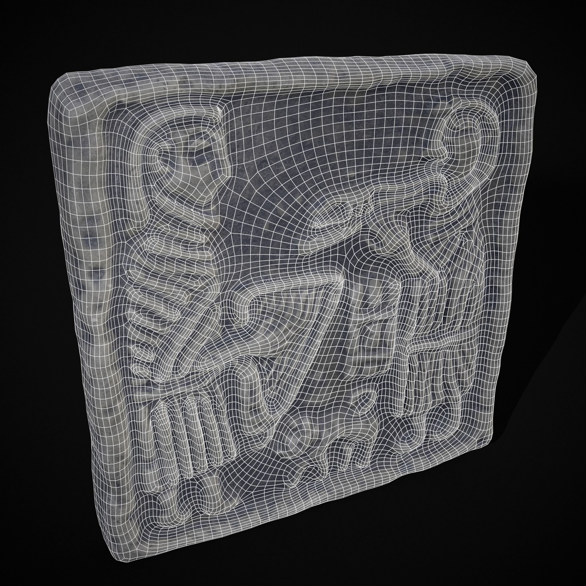 Musicians Relief Sculpture Low-poly 3D model_4