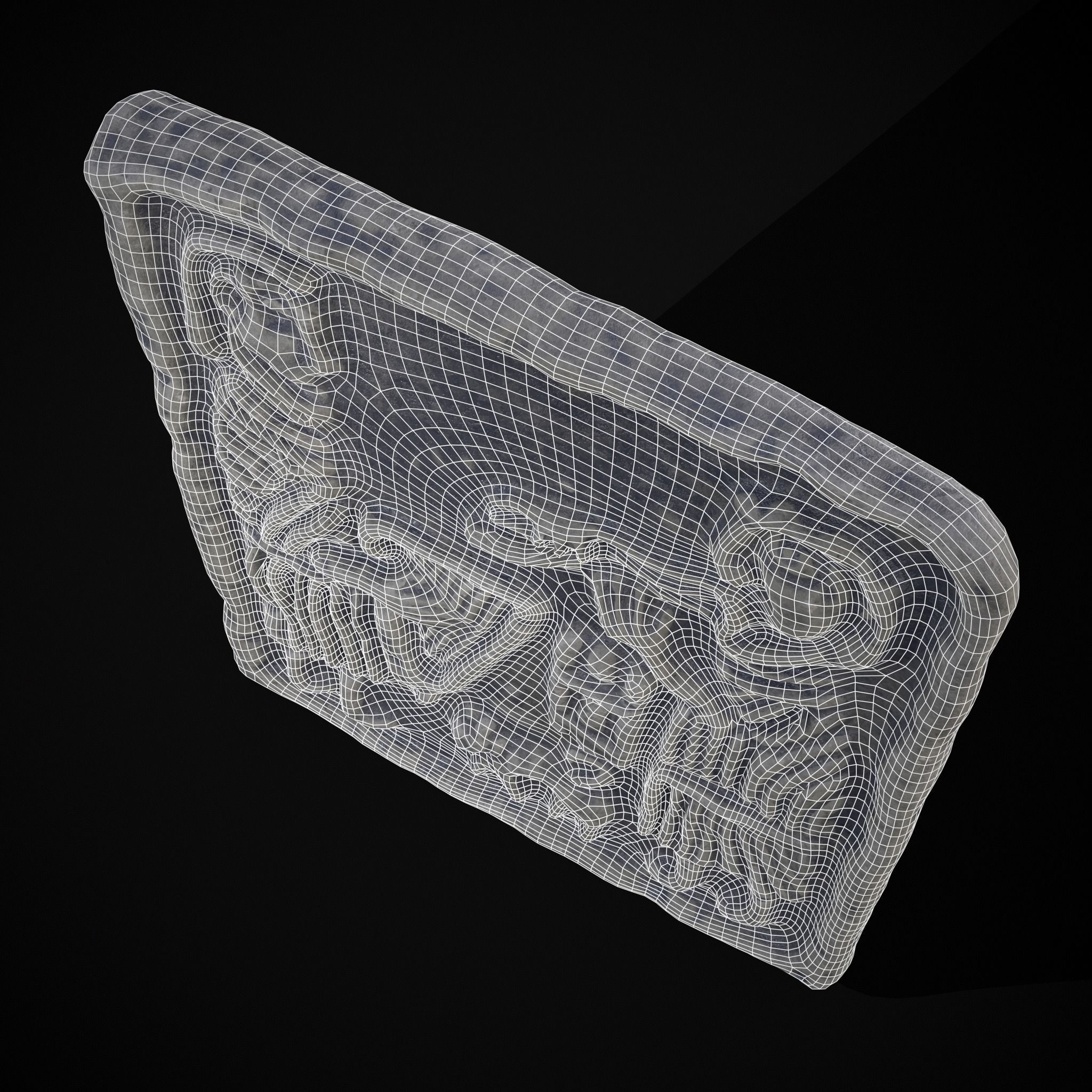 Musicians Relief Sculpture Low-poly 3D model_34