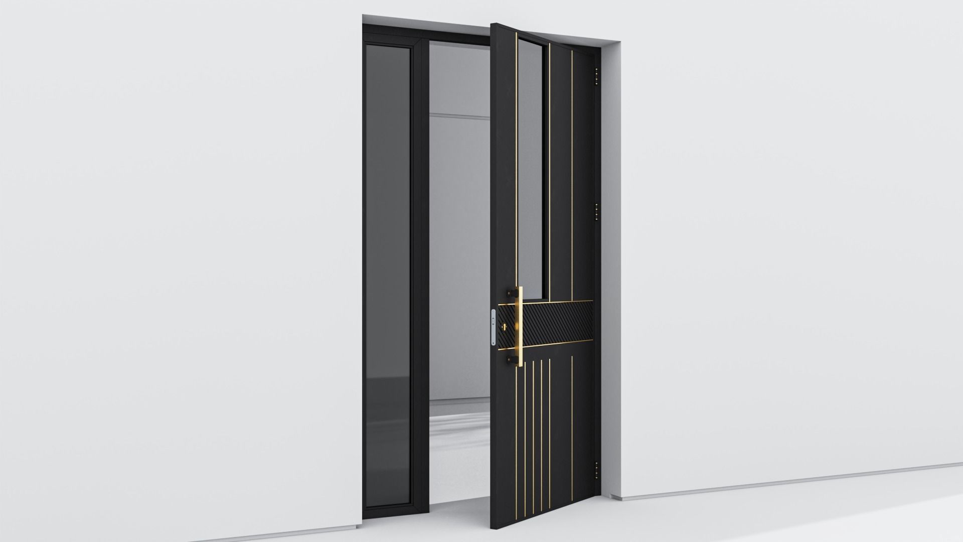Aluminium door 282 3D model_3