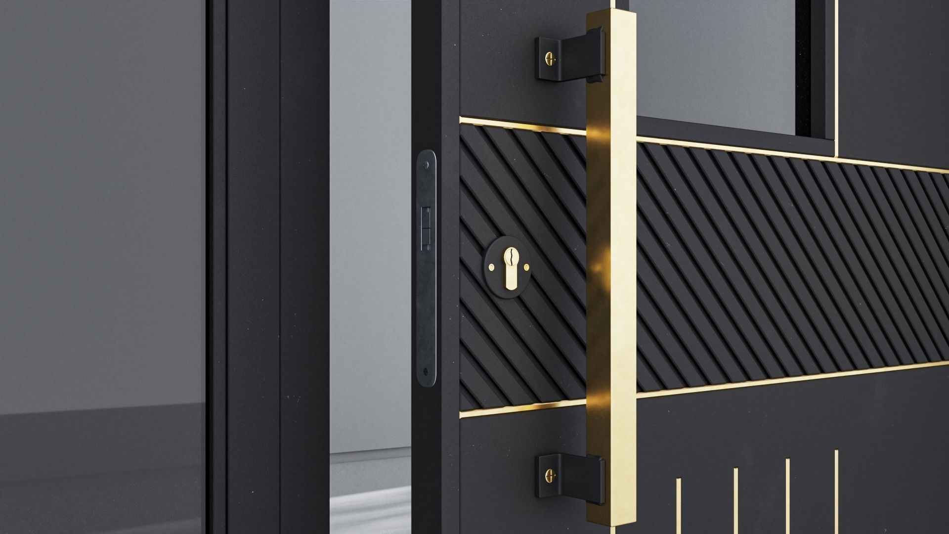 Aluminium door 282 3D model_4