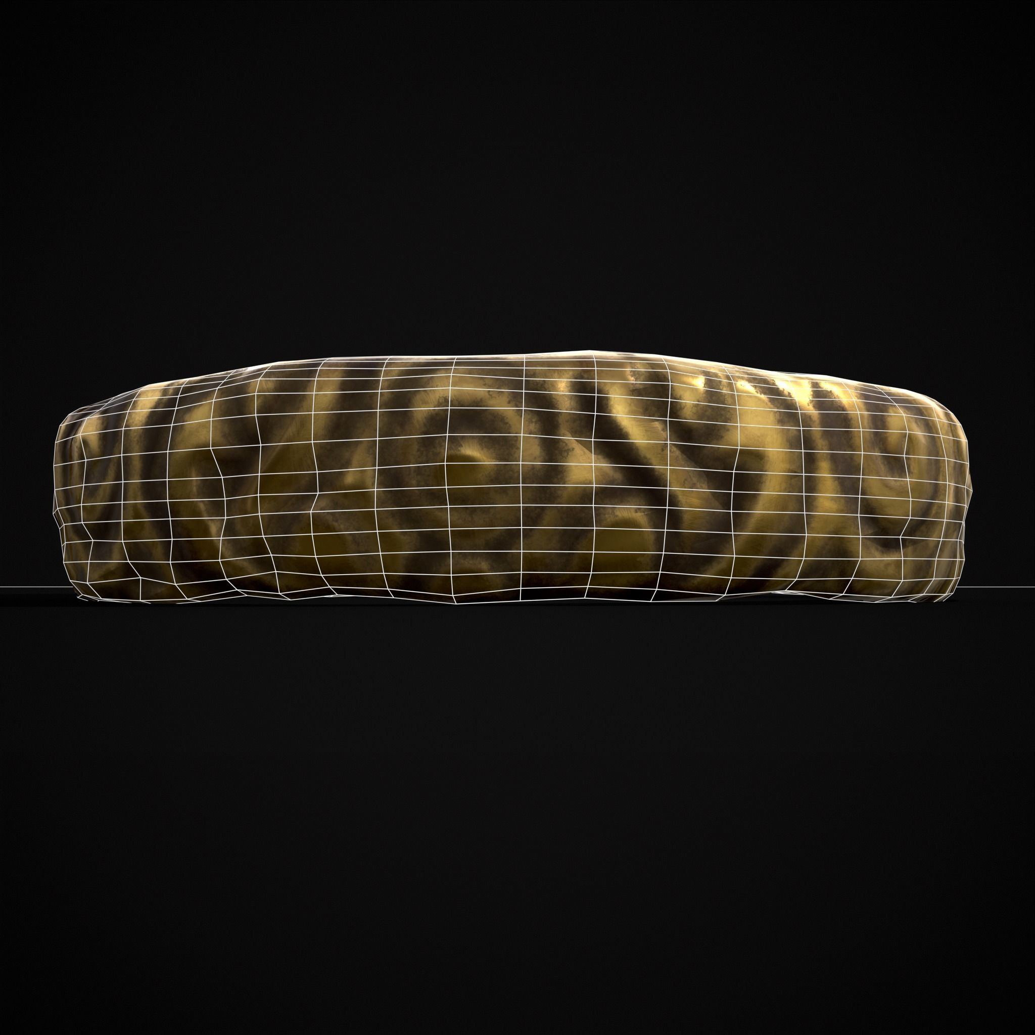 Medieval Carved Gold Ring Low-poly 3D model_14