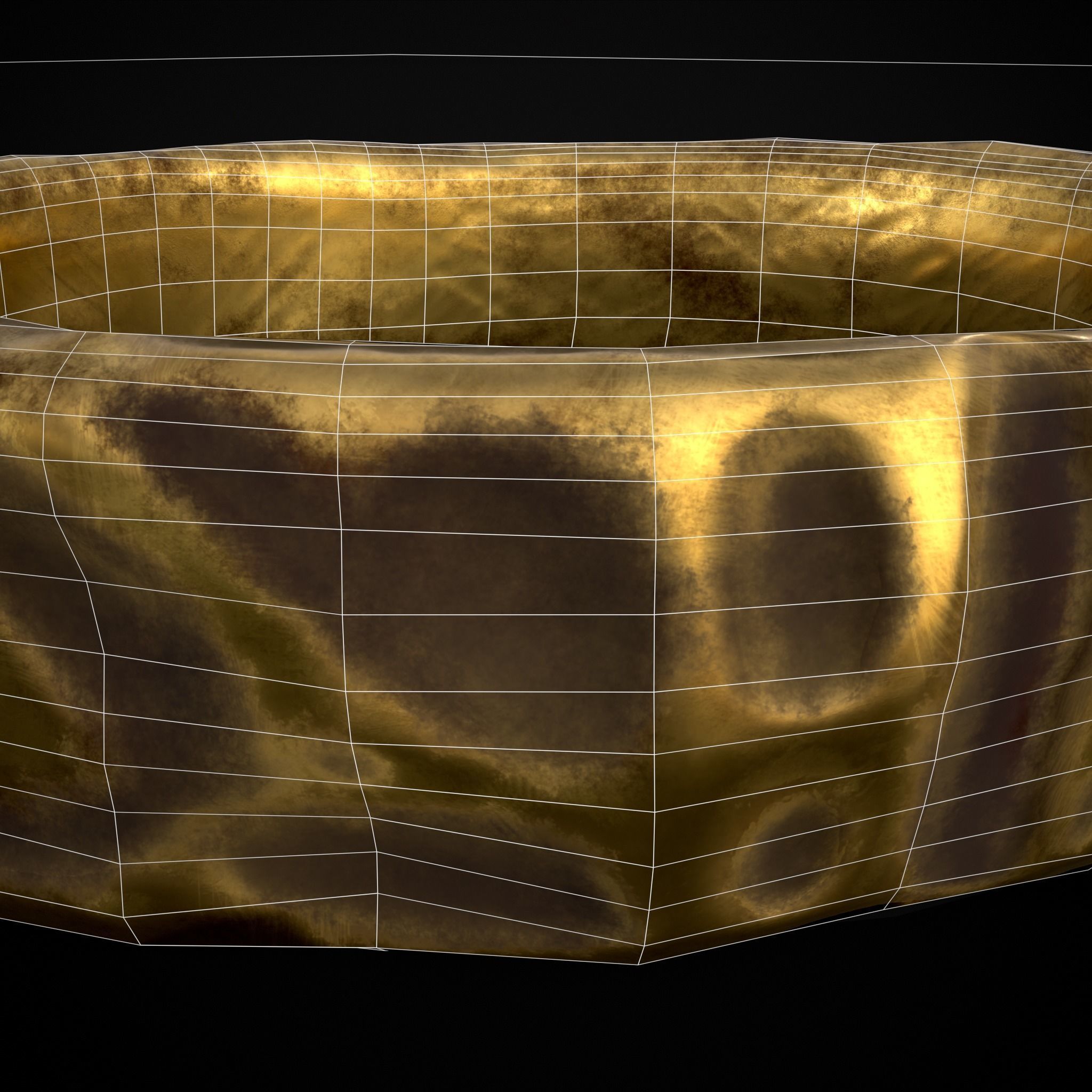 Medieval Carved Gold Ring Low-poly 3D model_22