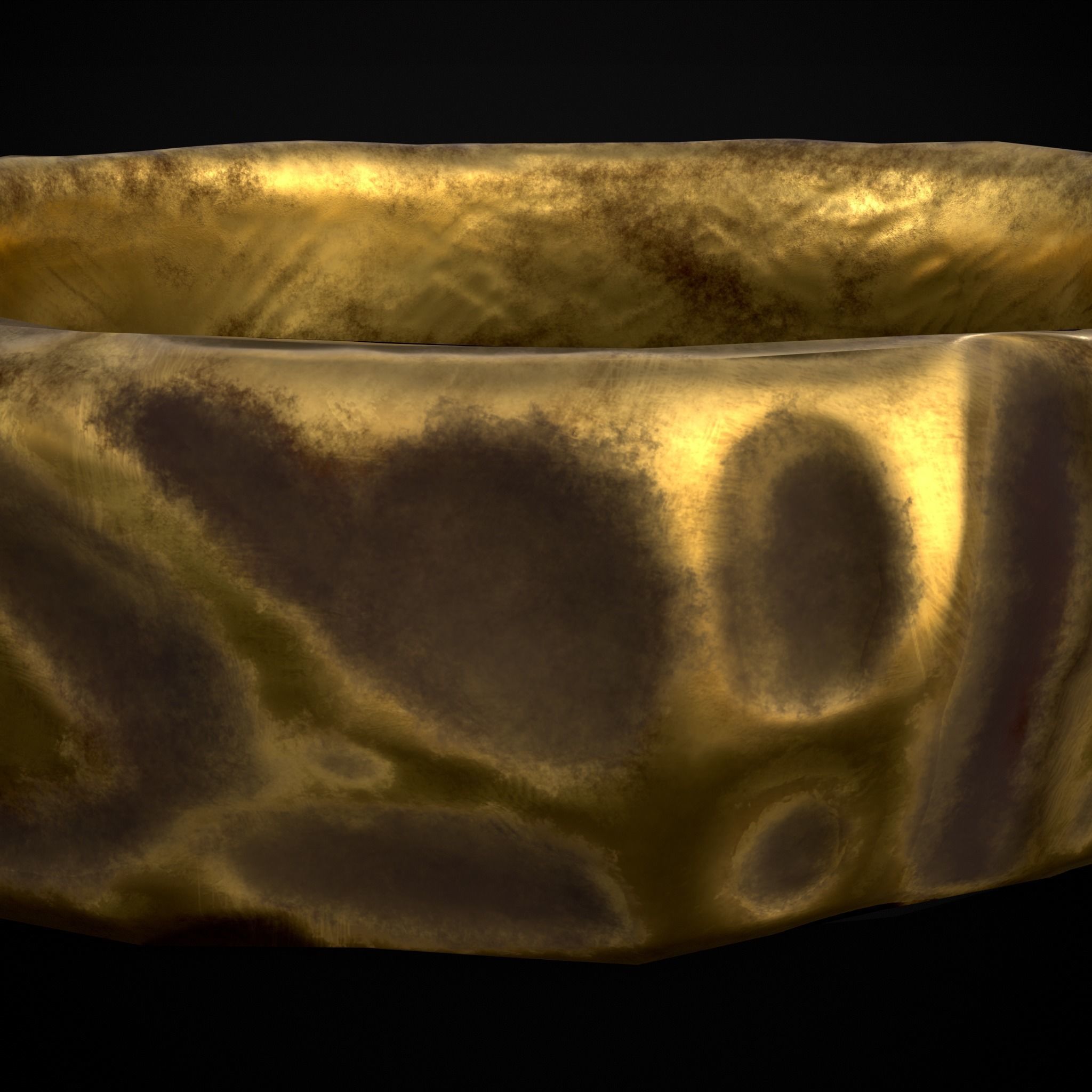 Medieval Carved Gold Ring Low-poly 3D model_21