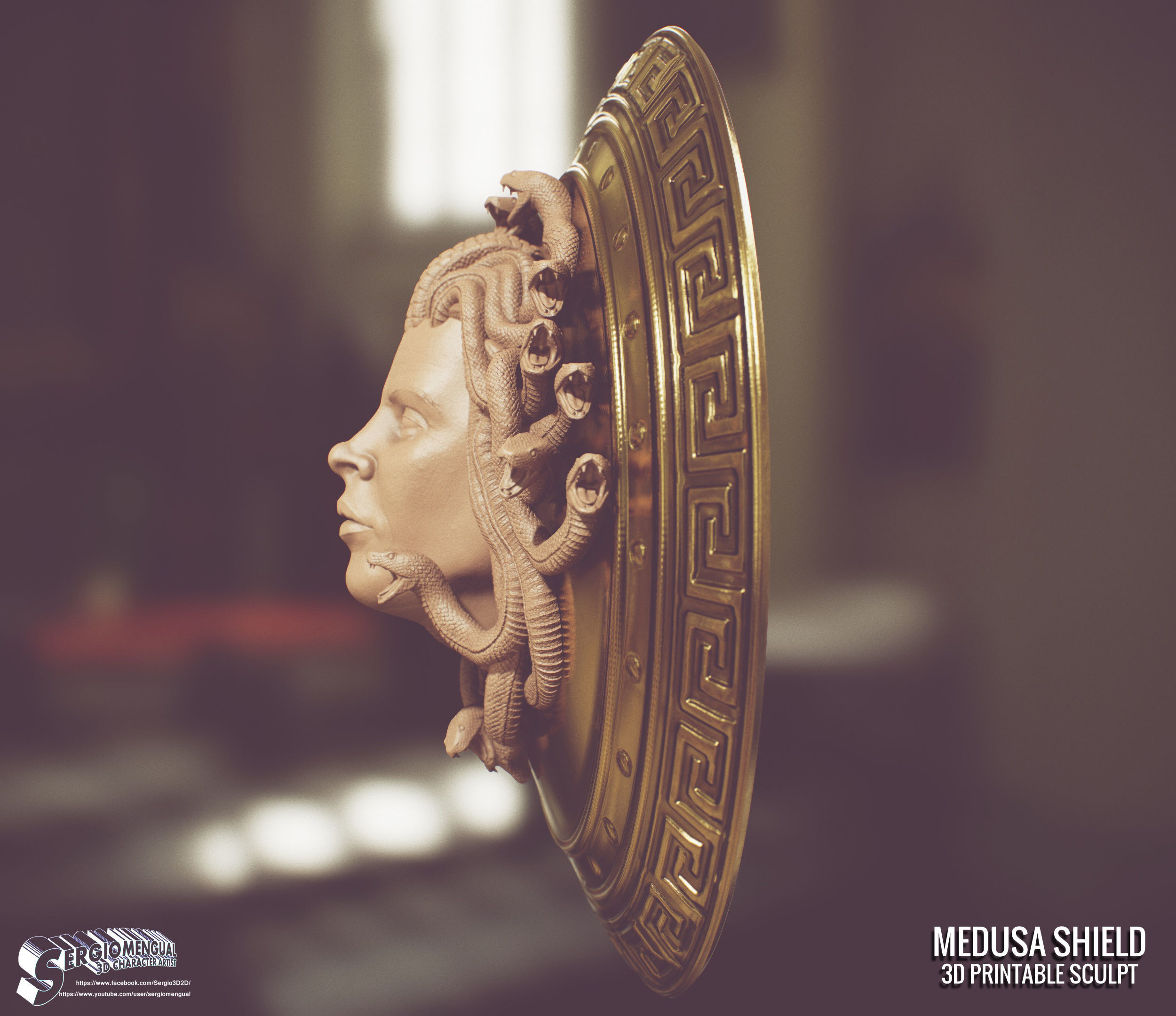Greek Mythology Medusa Shield 3D Printable Sculpt 3D print model_14