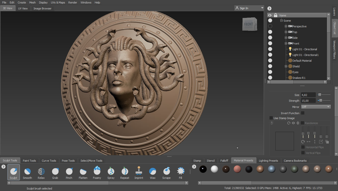 Greek Mythology Medusa Shield 3D Printable Sculpt 3D print model_11