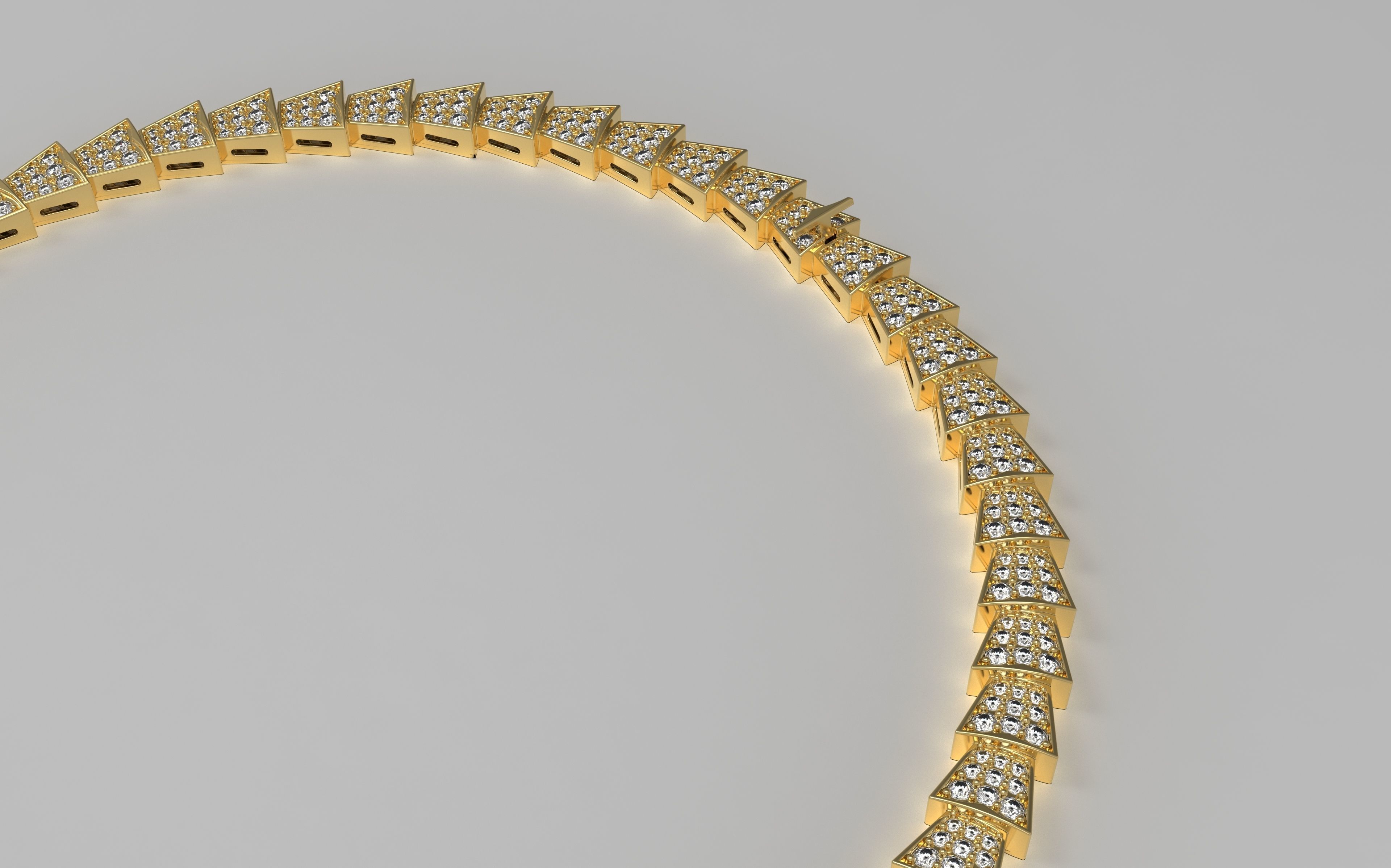 bvlagri necklace gold 3D model_3