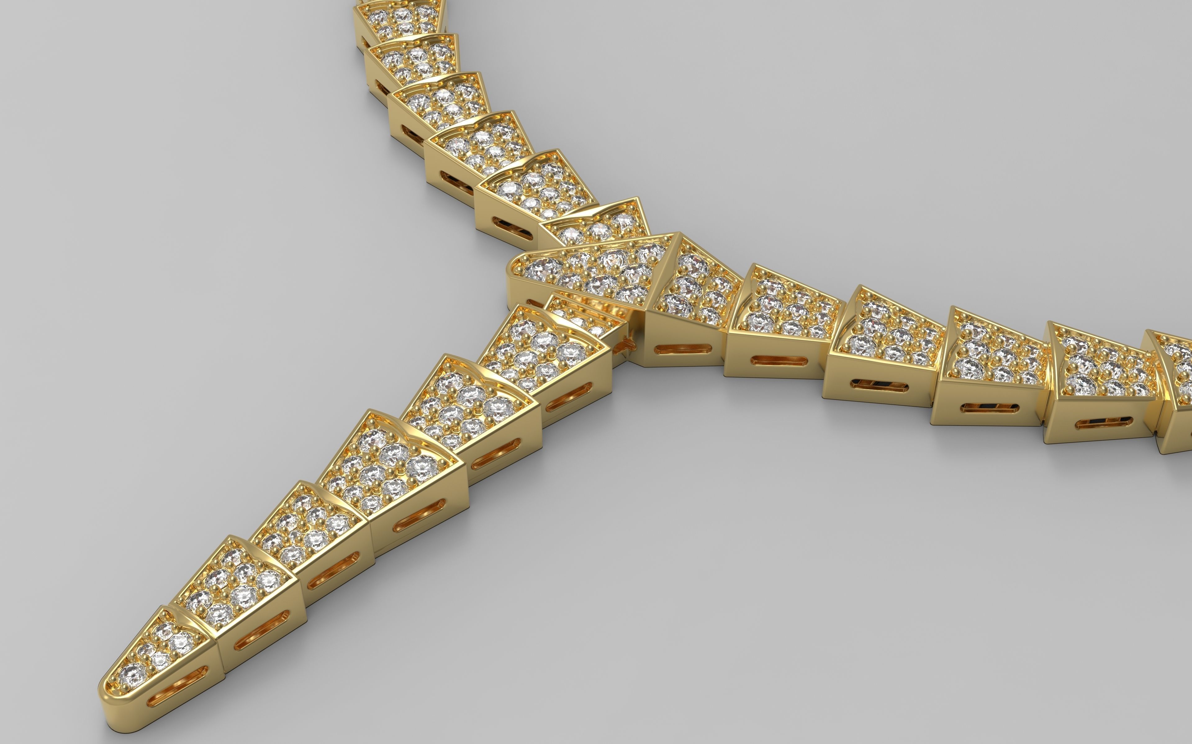 bvlagri necklace gold 3D model_1