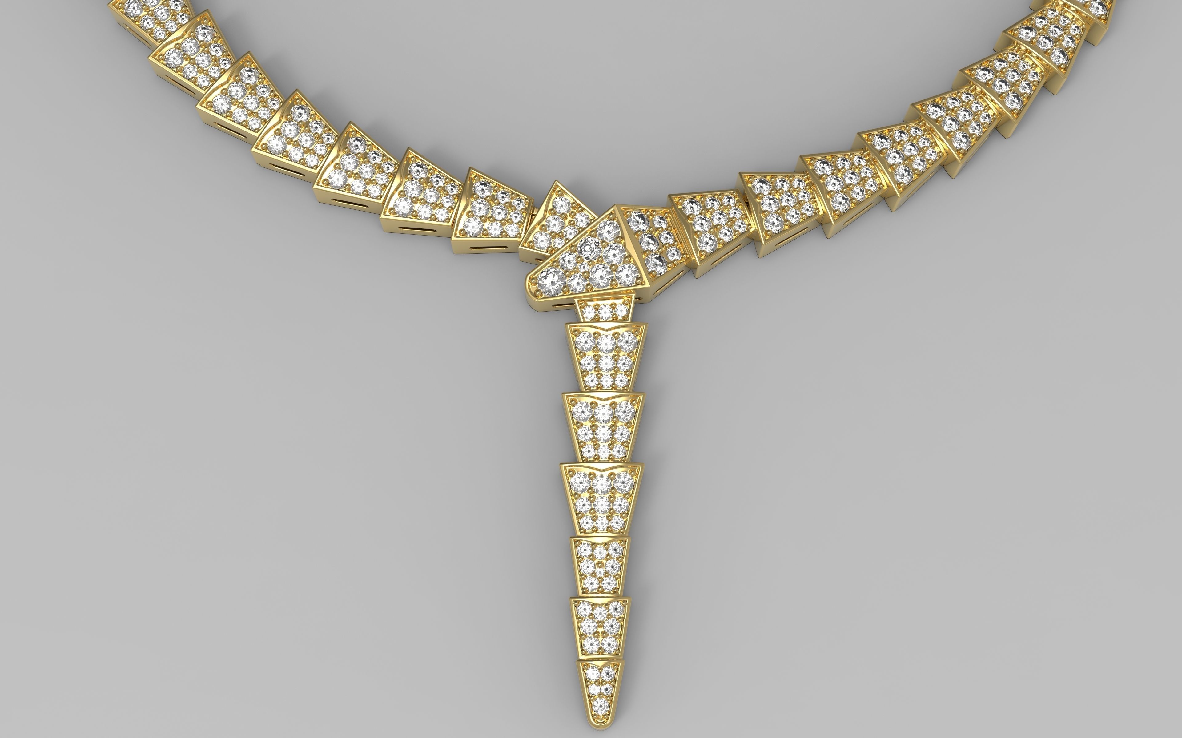 bvlagri necklace gold 3D model_2