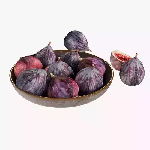 Table decor bowl of figs 3D model