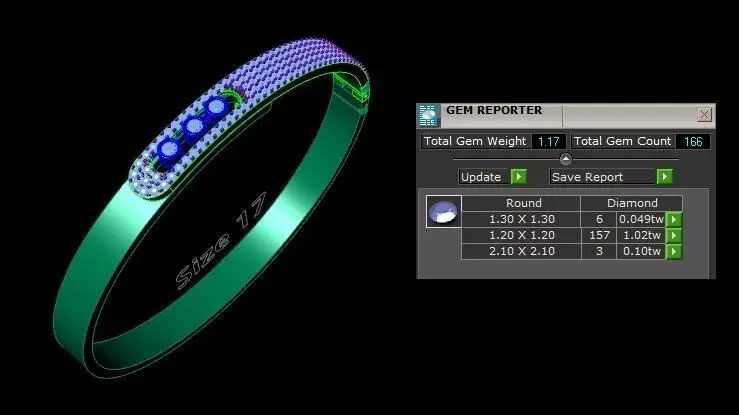 Messika Move Diamond Bangle Low-poly 3D model