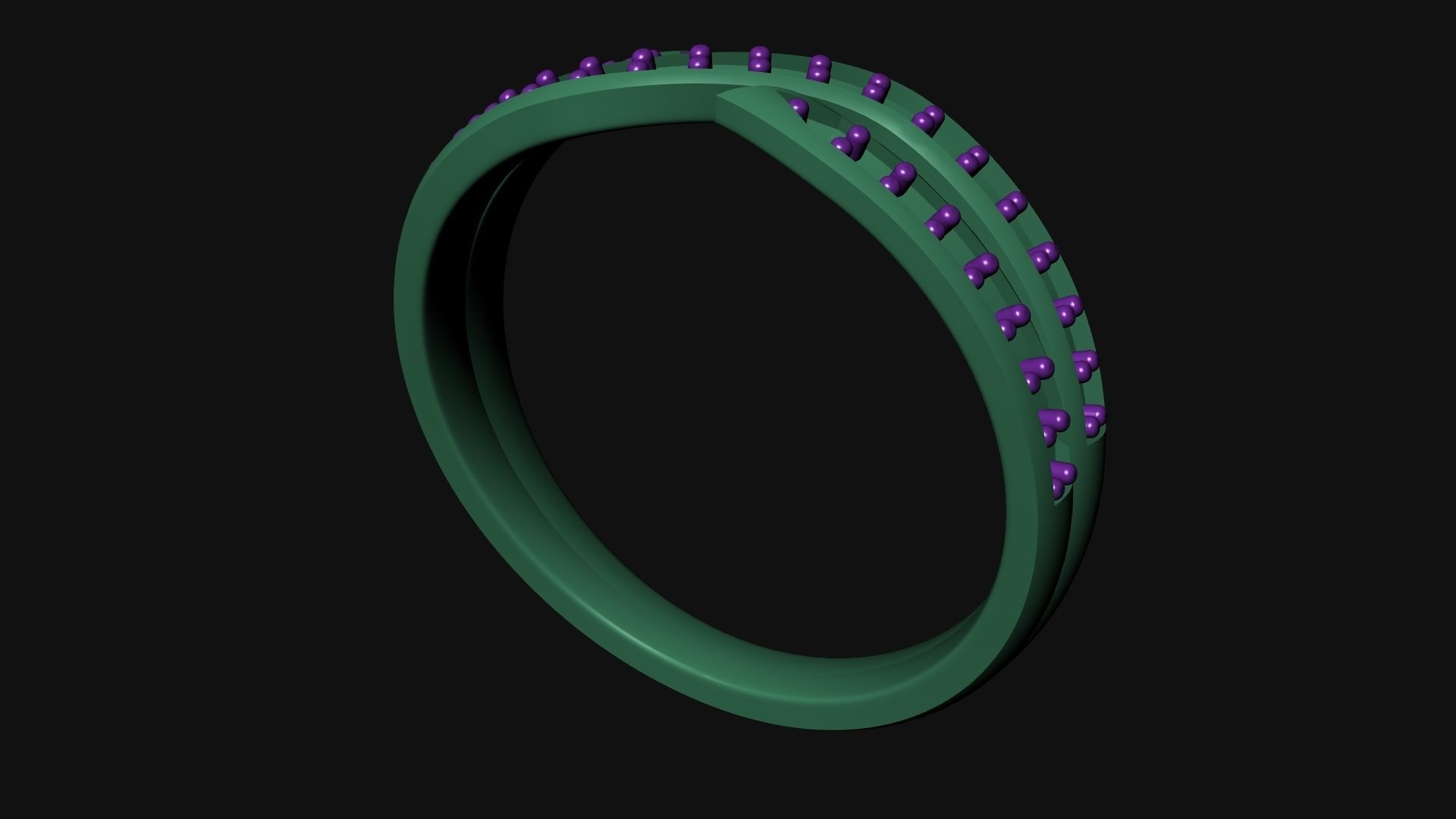 Cross Curve Ring 3D print model_2