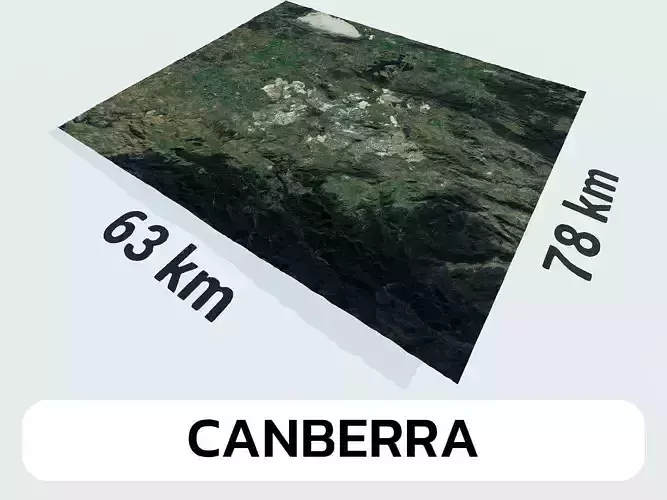 Canberra Australia City Landscape 3D Model