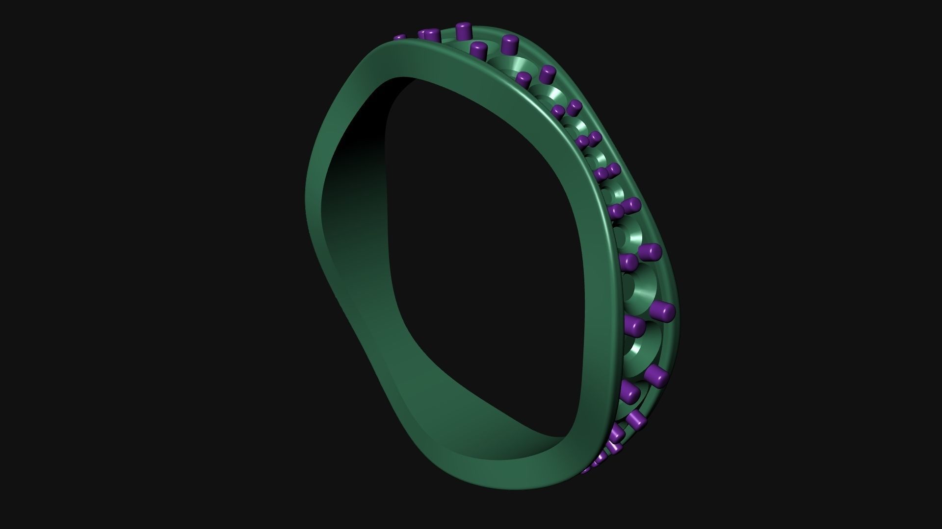 Wavy Ring Gems around 3D print model_1