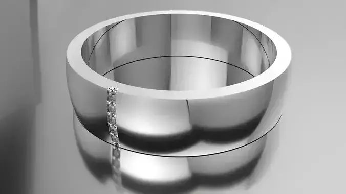 Wedding Band Lined Stones