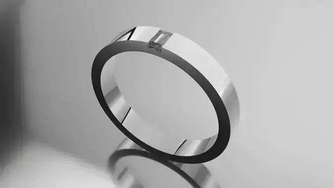 Wedding Band Single Baguette