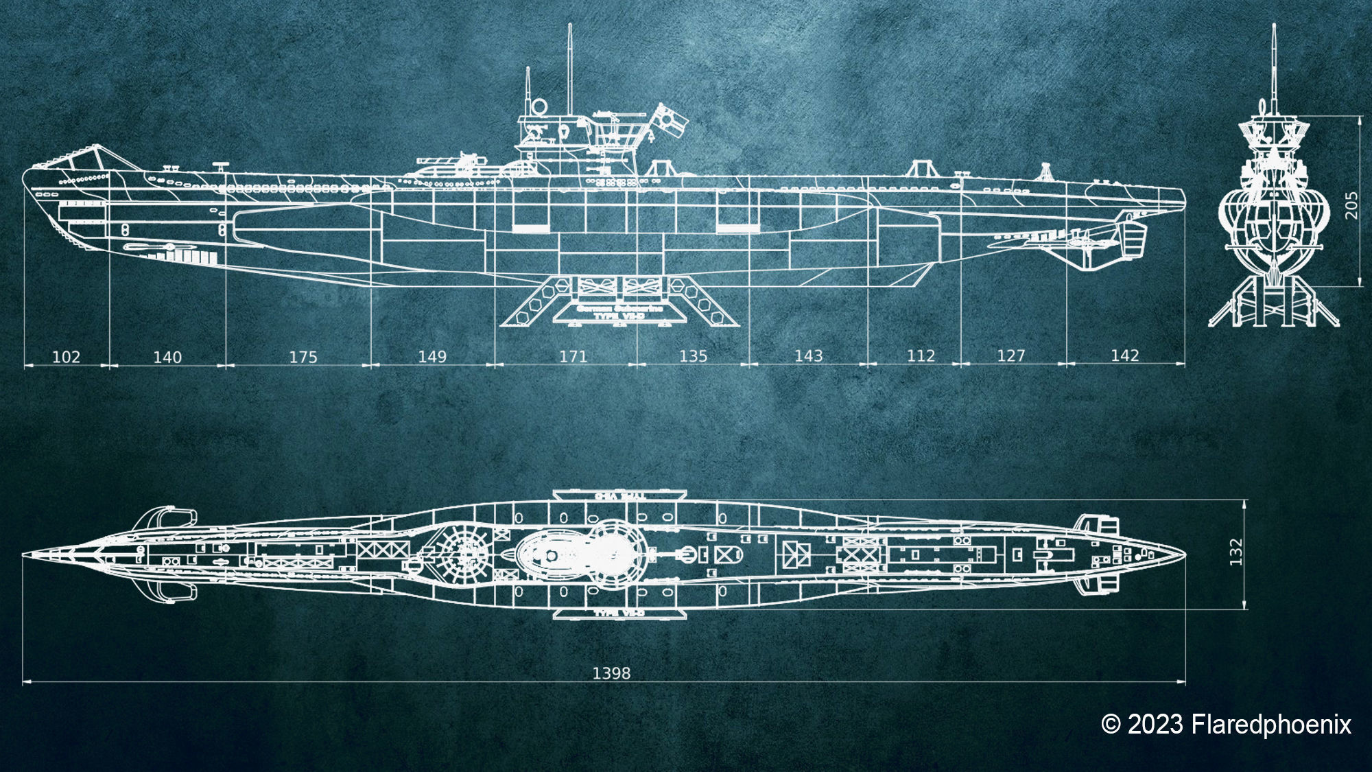 U-Boot TYP VII C 3D print model_12