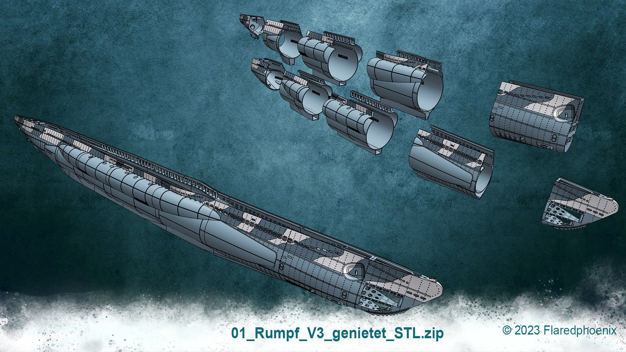 U-Boot TYP VII C 3D print model_15