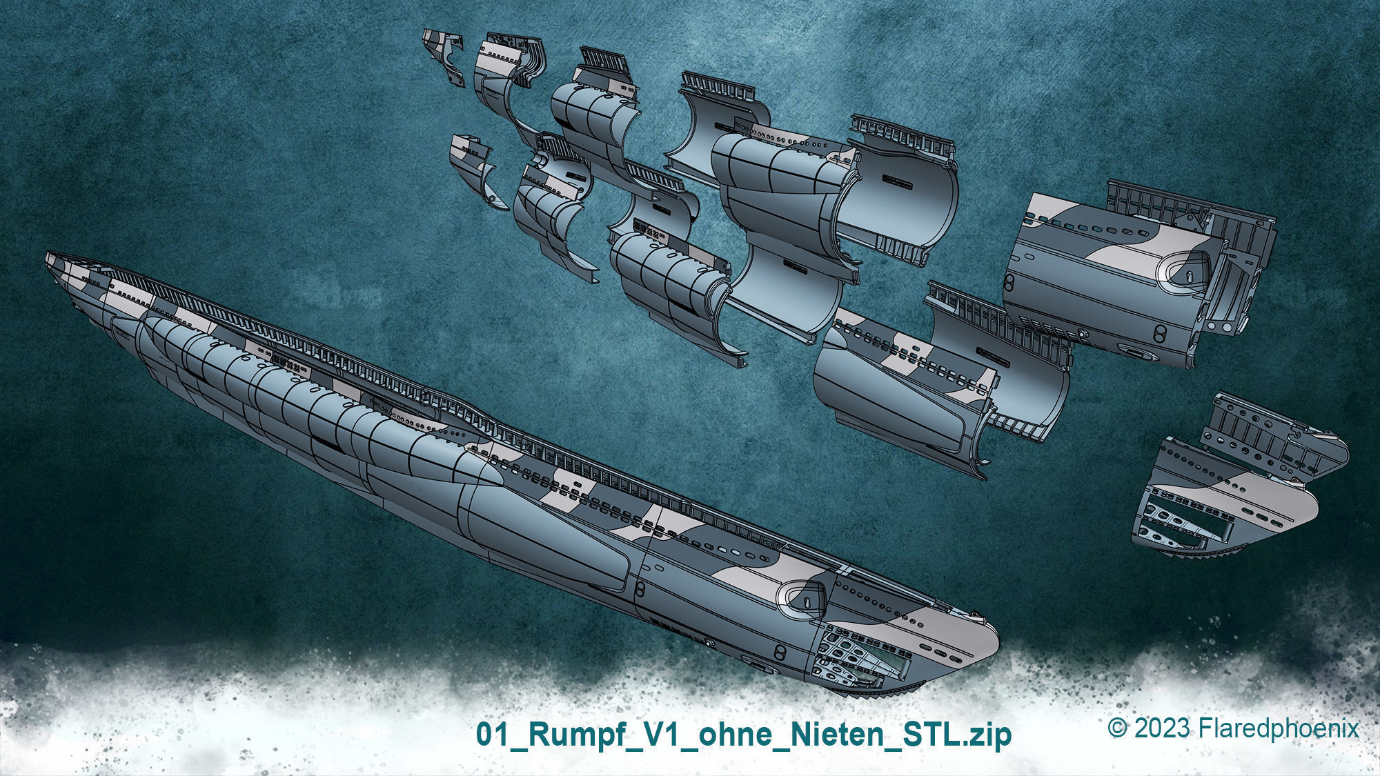 U-Boot TYP VII C 3D print model_13