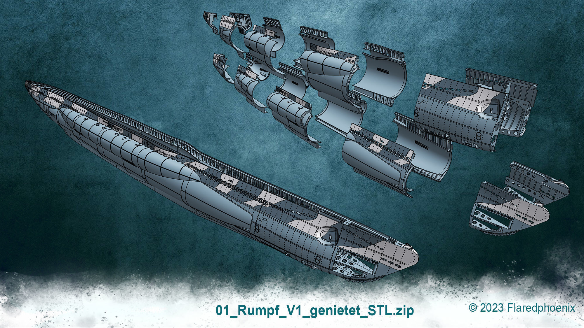 U-Boot TYP VII C 3D print model_17