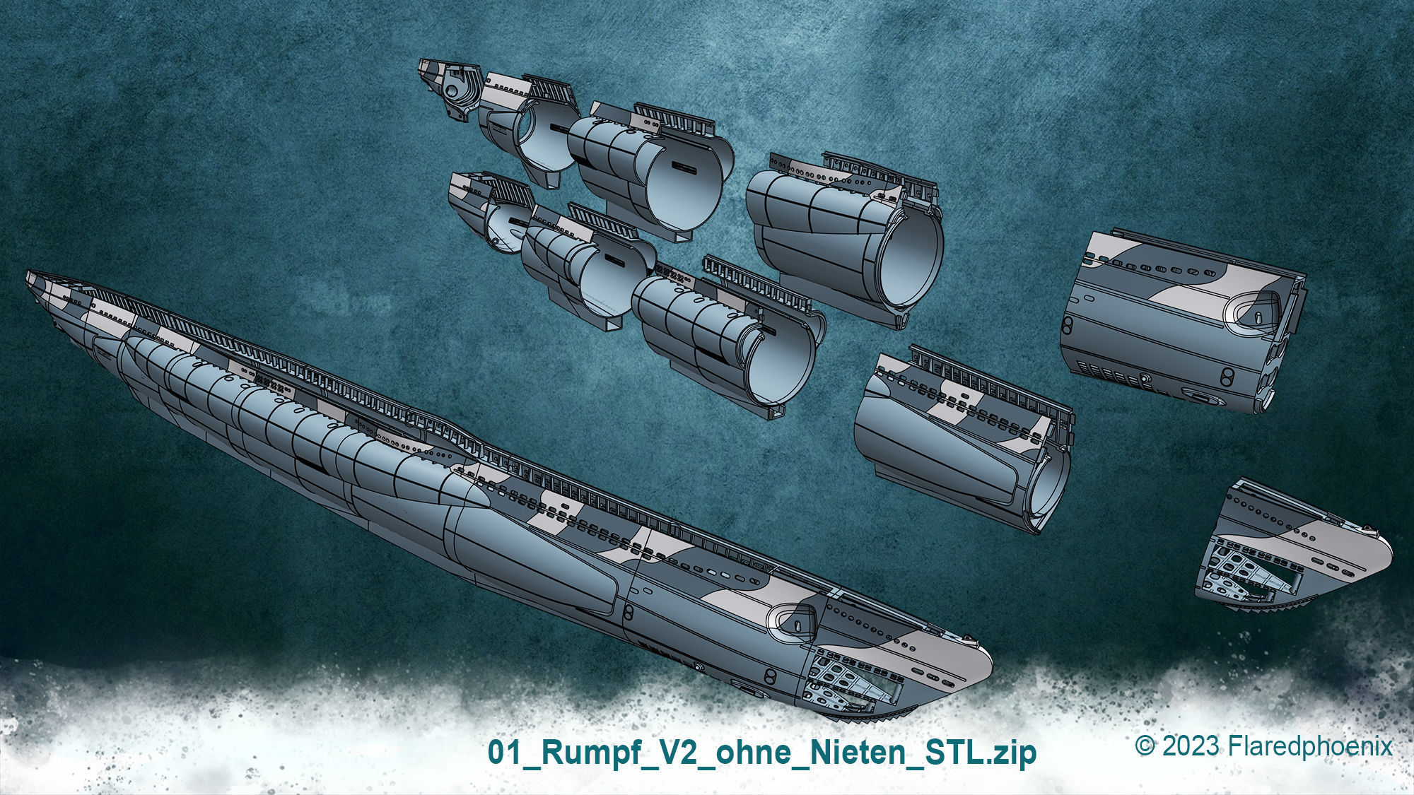 U-Boot TYP VII C 3D print model_14