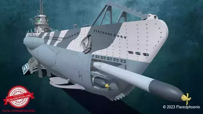 U-Boot TYP VII C 3D print model