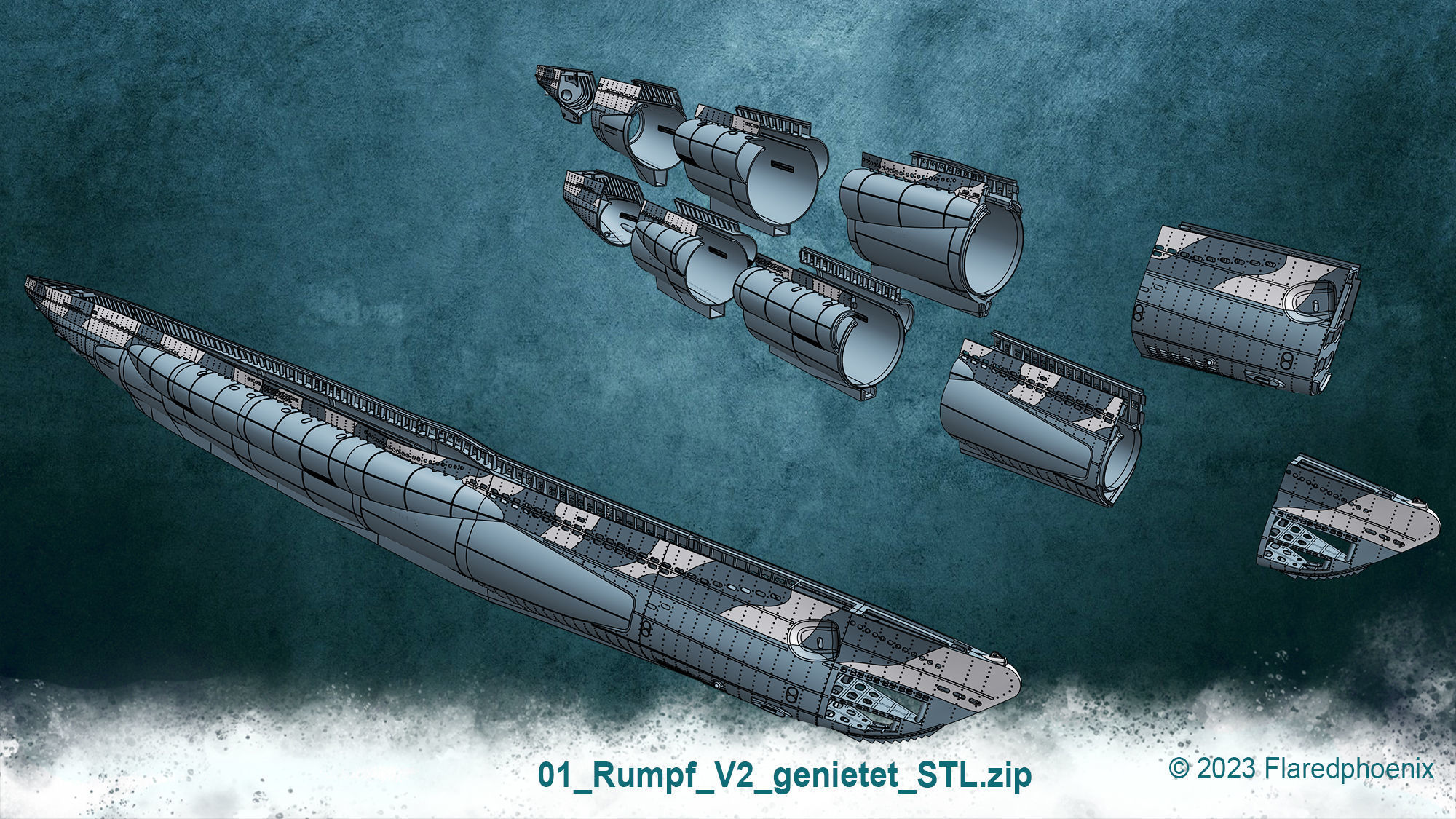 U-Boot TYP VII C 3D print model_16