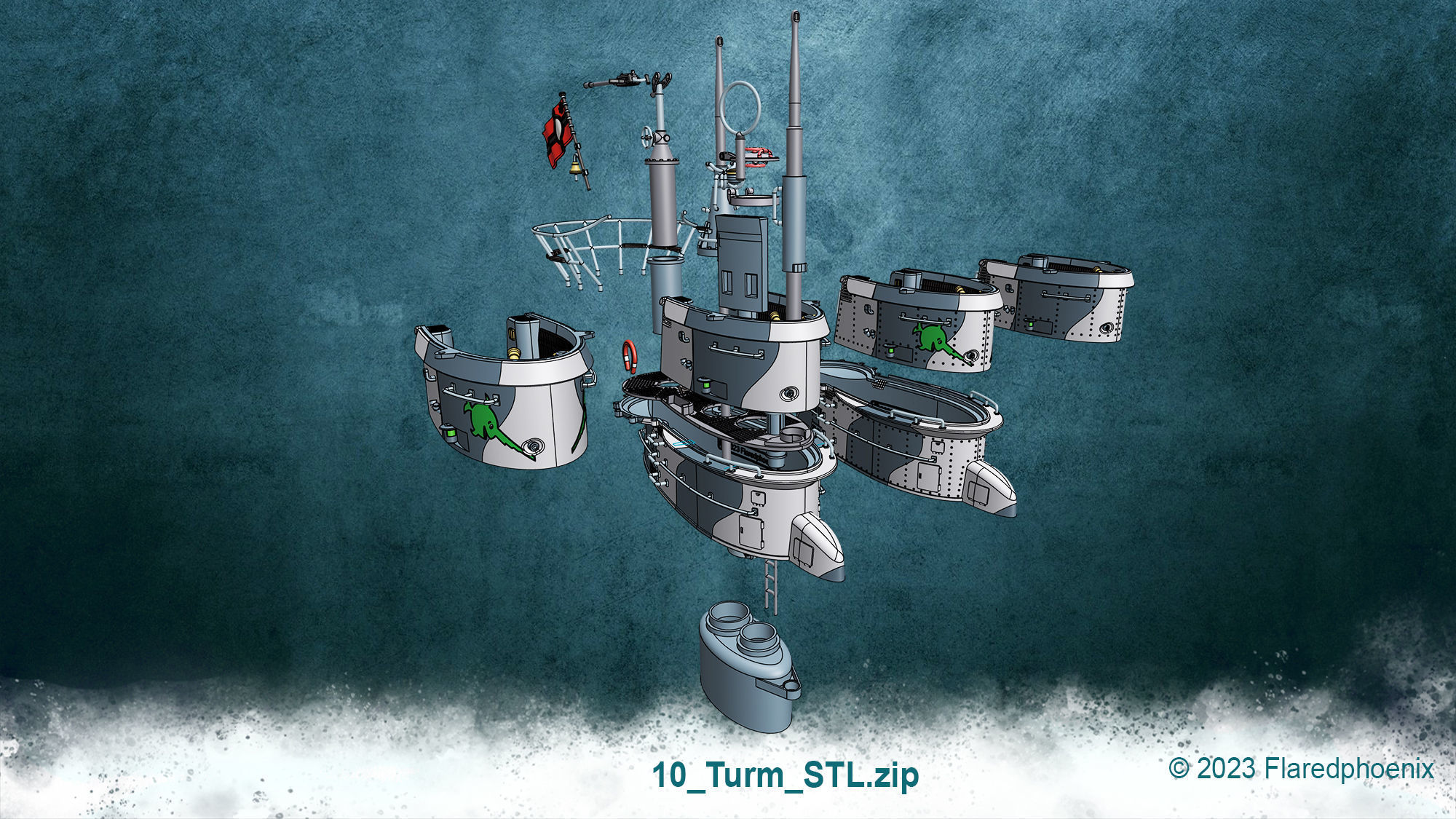 U-Boot TYP VII C 3D print model_28
