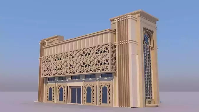 0167 - Islamic Facade Building 3D model