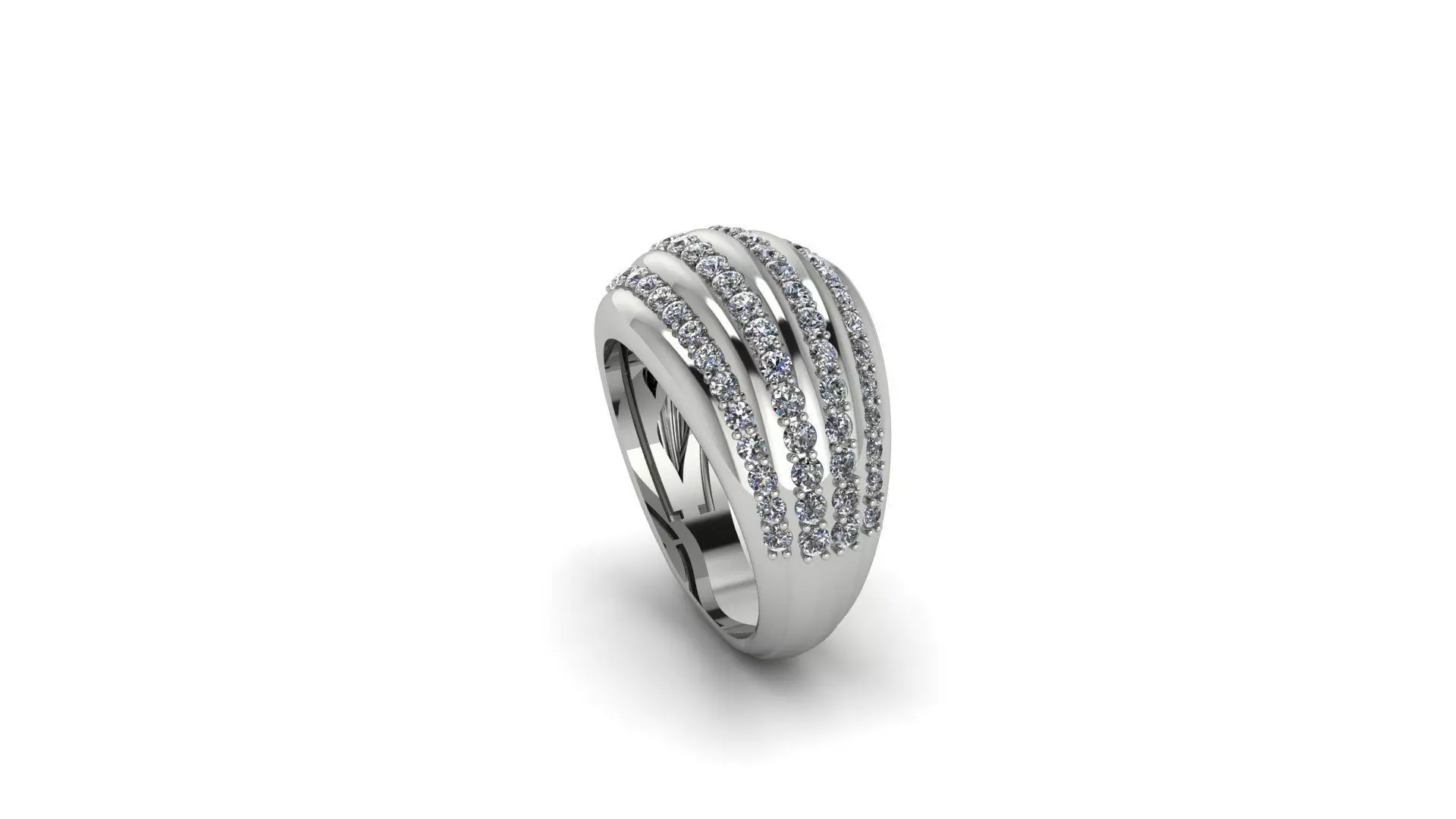 Custom ring with diamonds 3D print model
