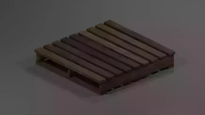 Standard Wood Pallet Low Poly 