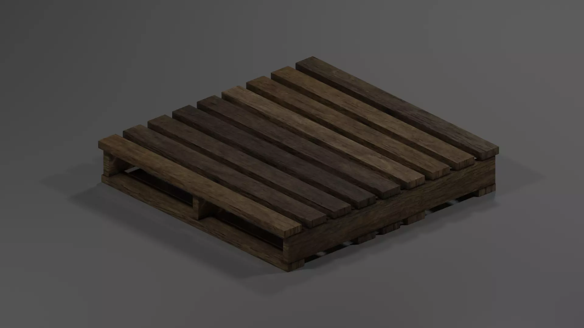 Standard Wood Pallet Low Poly Low-poly 3D model_0