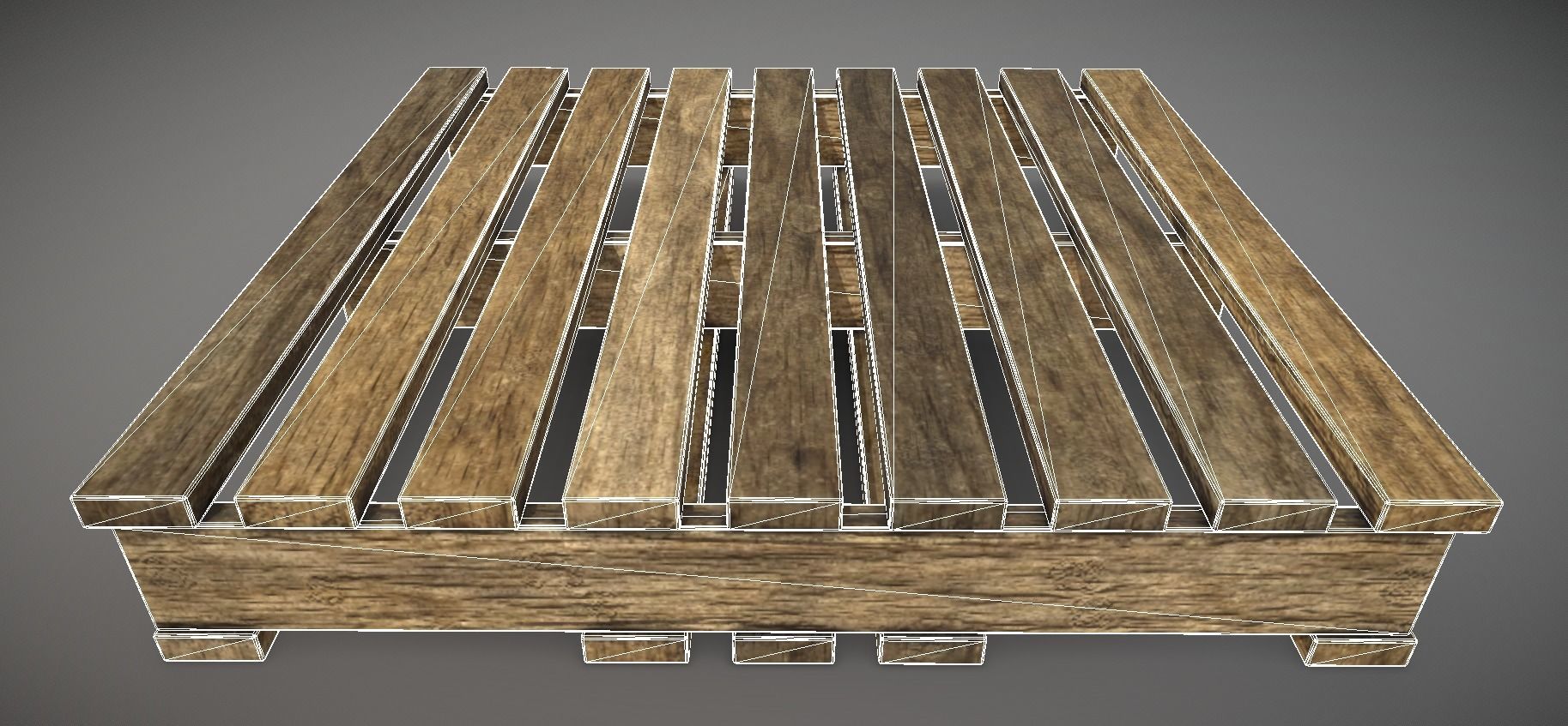 Standard Wood Pallet Low Poly Low-poly 3D model_7