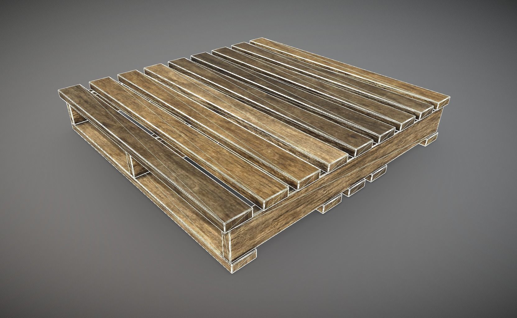 Standard Wood Pallet Low Poly Low-poly 3D model_5