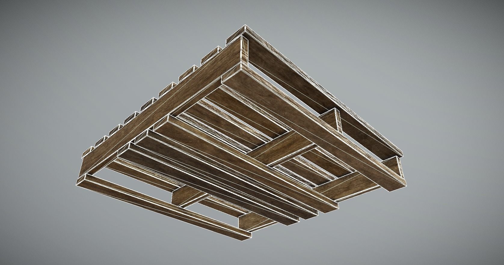 Standard Wood Pallet Low Poly Low-poly 3D model_6