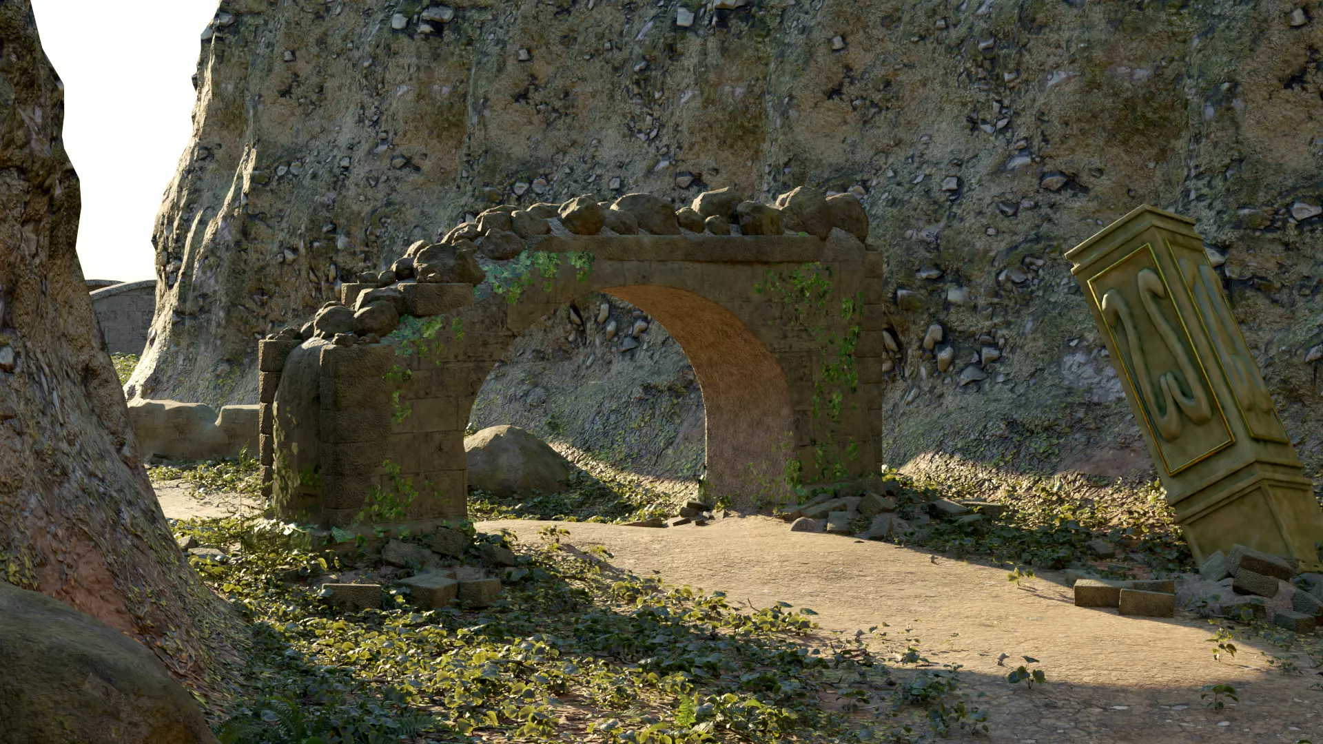 Temple Ruins Asset Pack Free low-poly 3D model