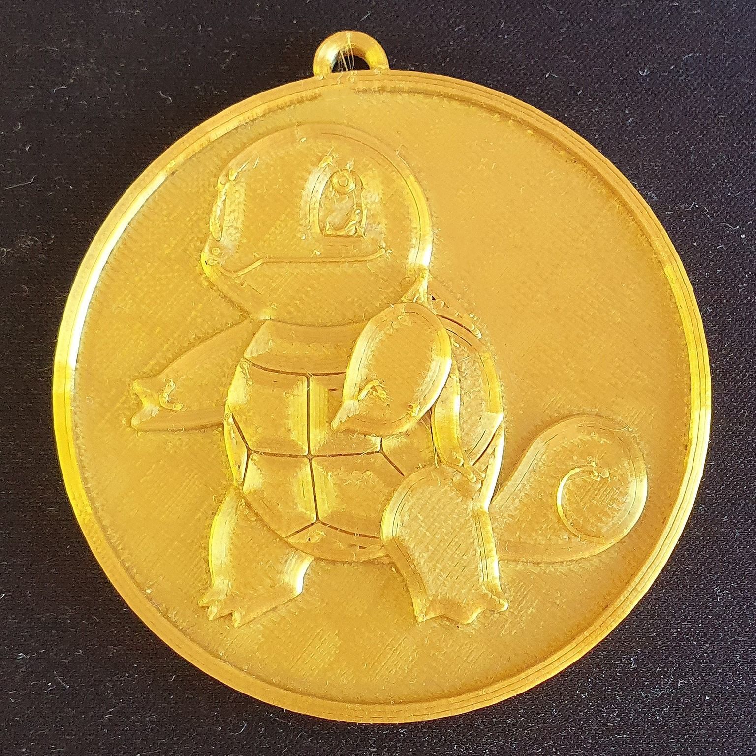 Pokemon Squirtle Badge Coin Keychain Pendant 3D print model_1