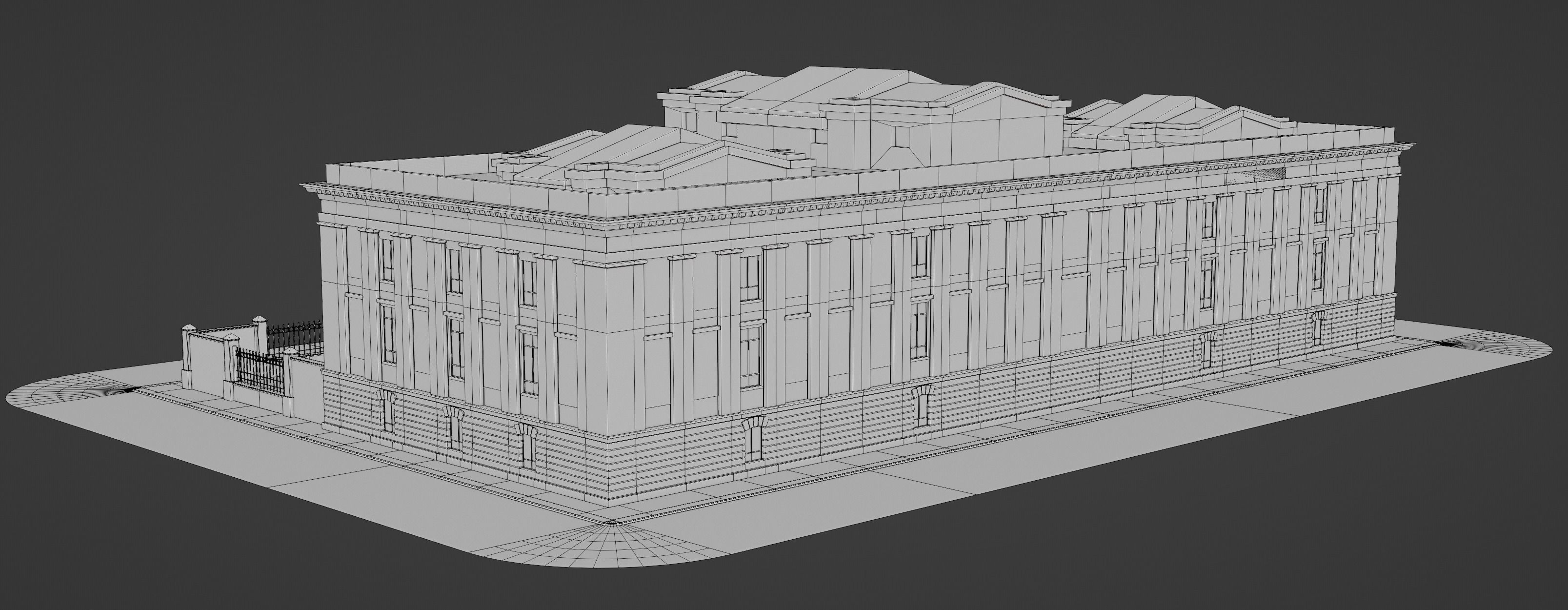 European Building kit Low-poly 3D model_7