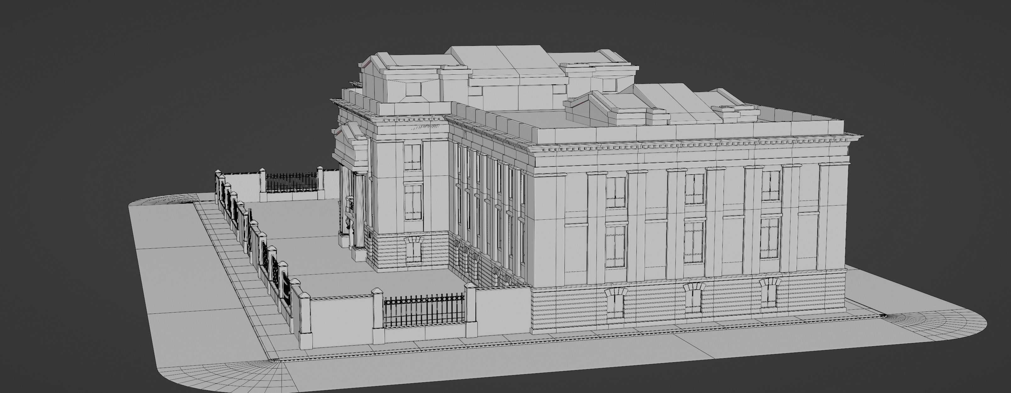 European Building kit Low-poly 3D model_6