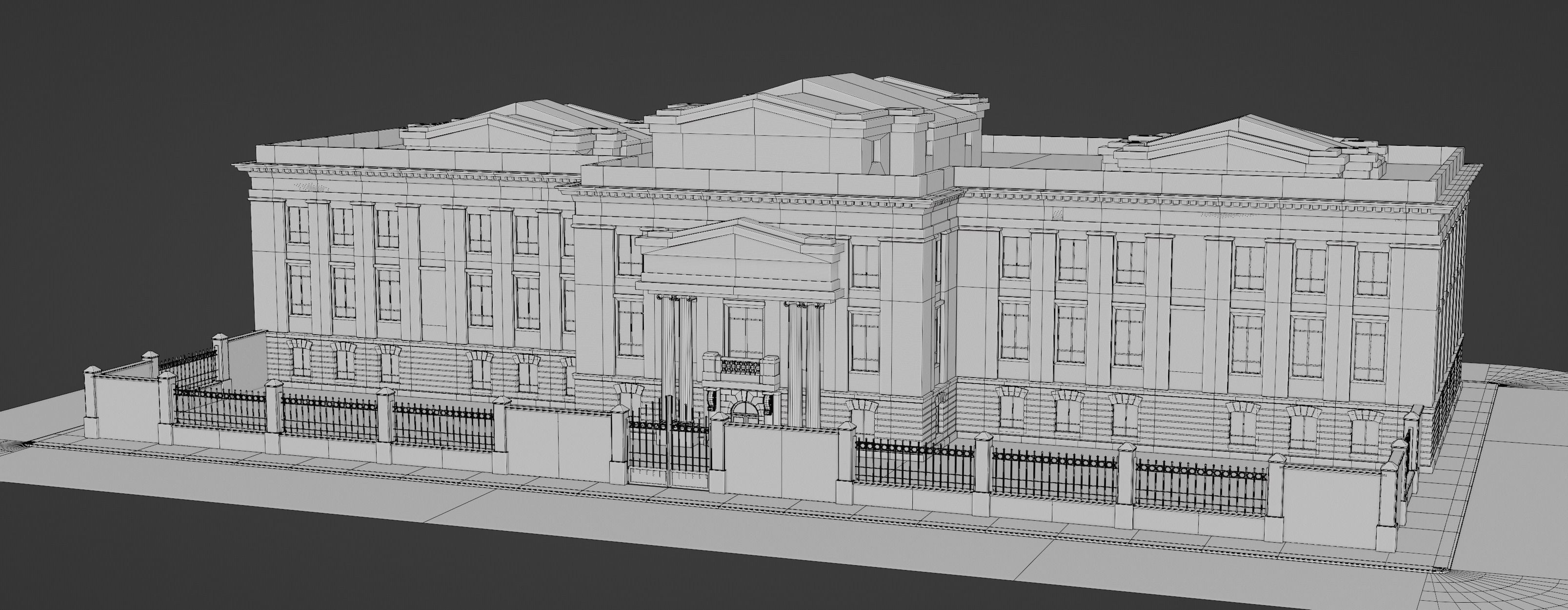 European Building kit Low-poly 3D model_5