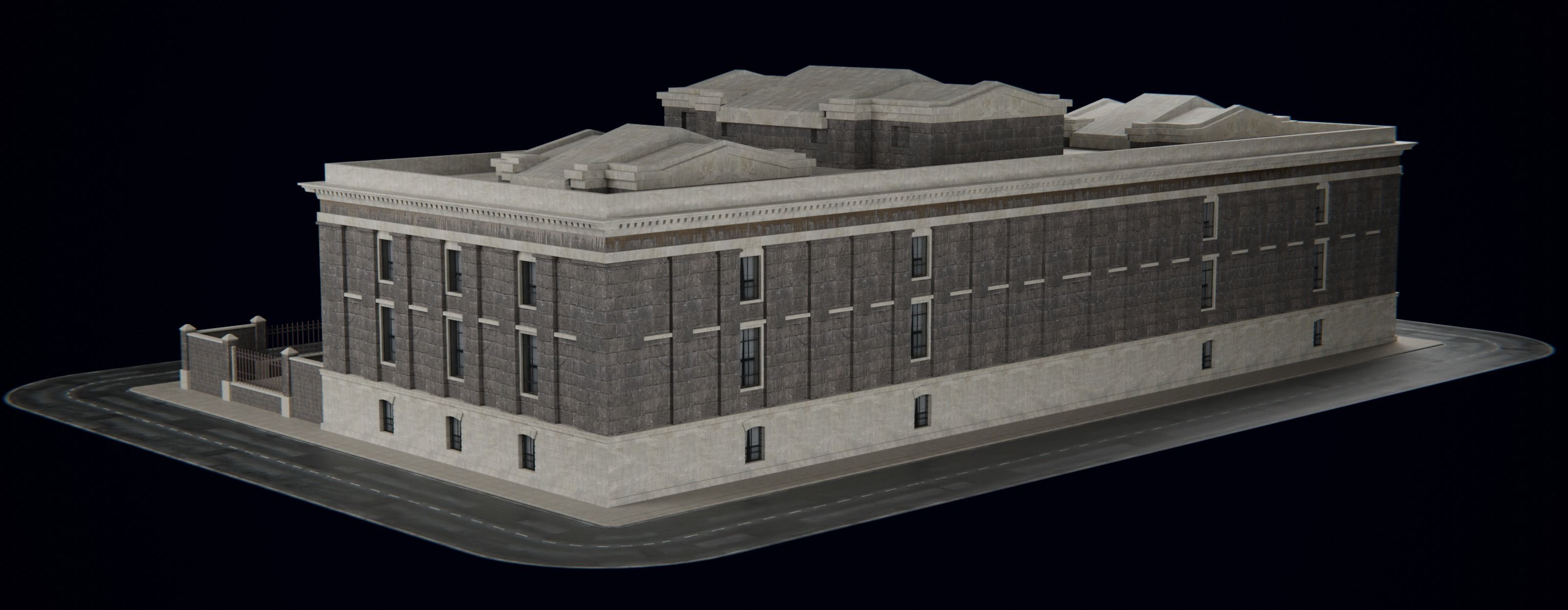 European Building kit Low-poly 3D model_4