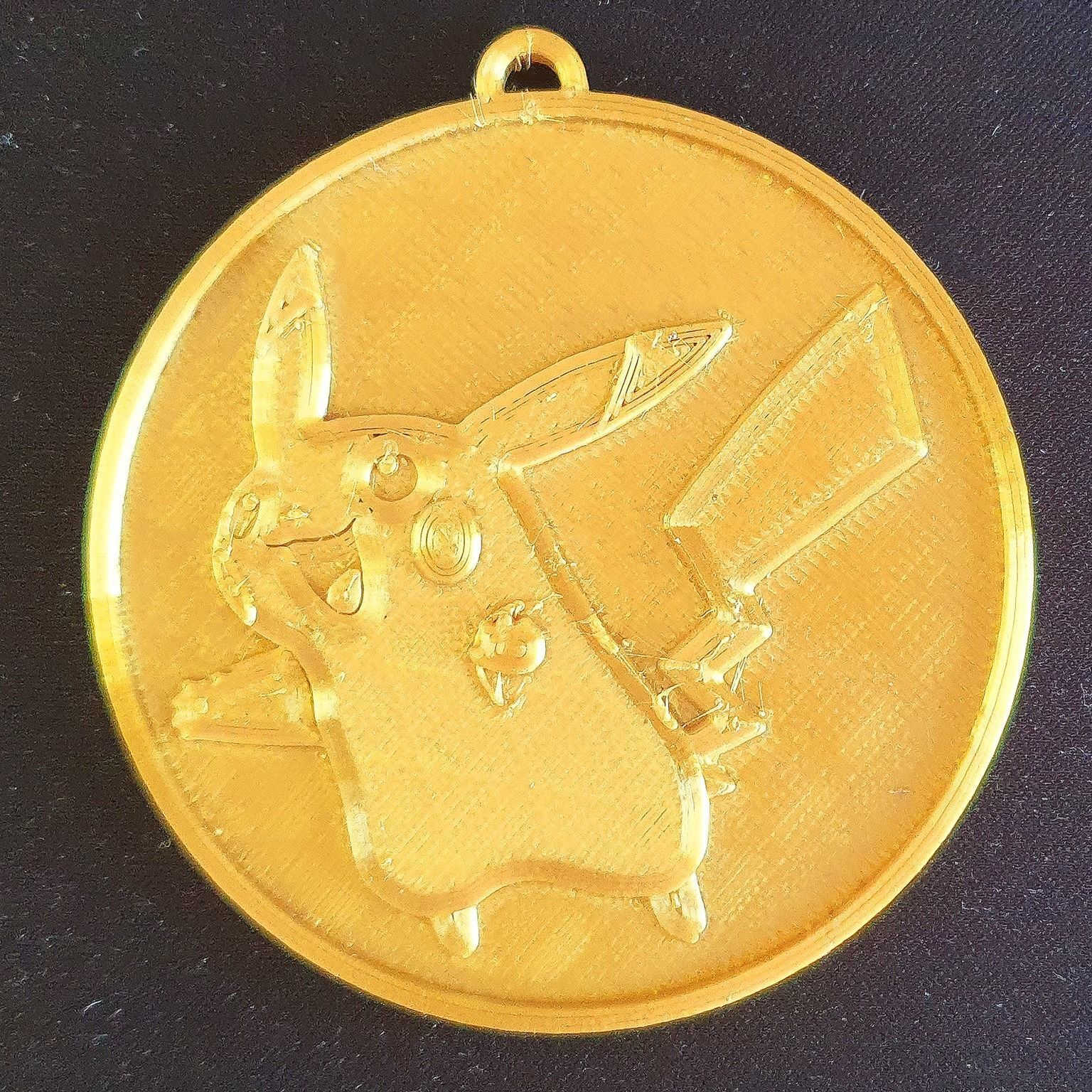 Pokemon Pikachu Badge Coin Keychain Pendant 3D 3D print model_1