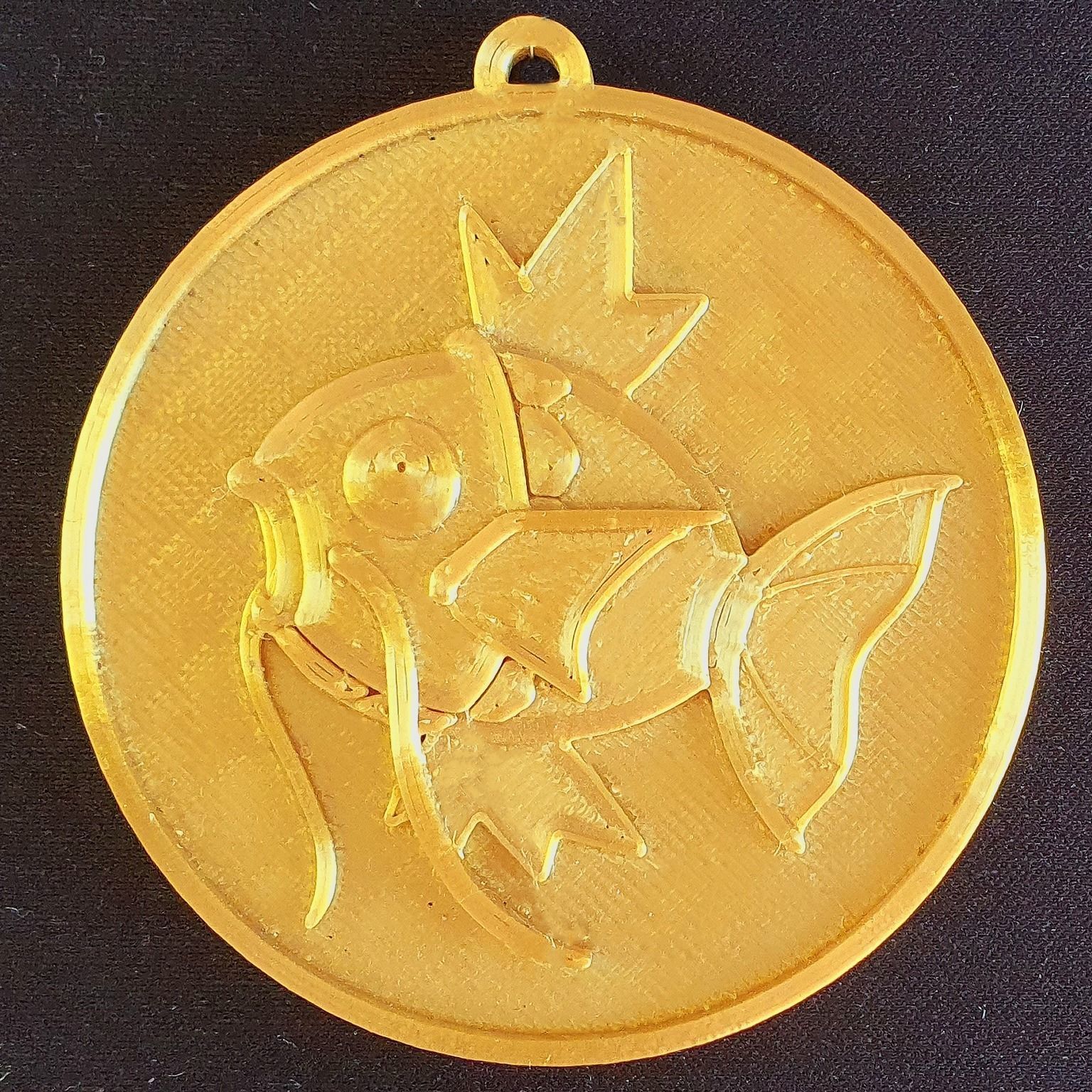 Pokemon Magikarp Badge Coin Keychain Pendant 3D print model_1