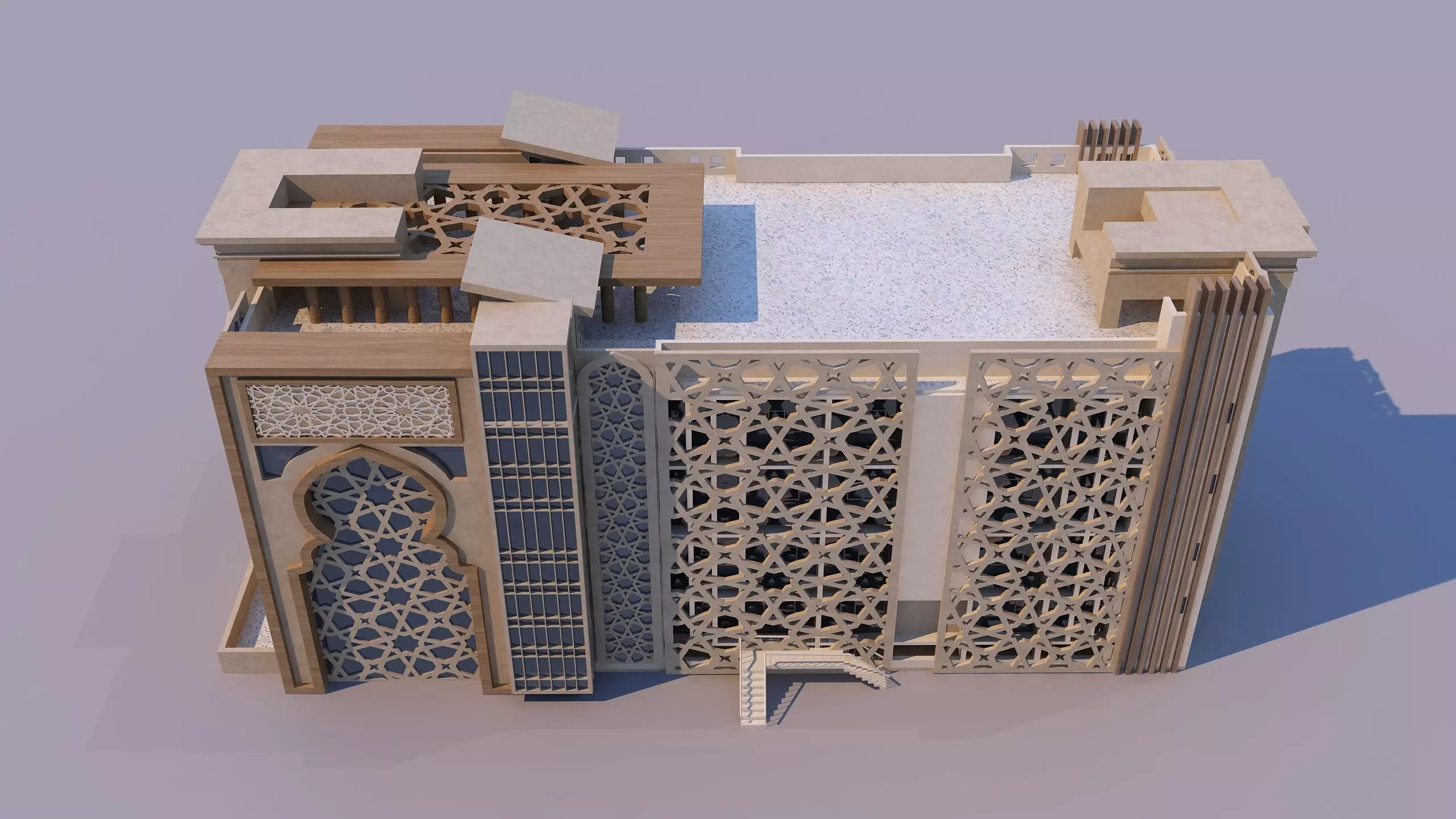 0168 - Islamic Facade Building 3D model