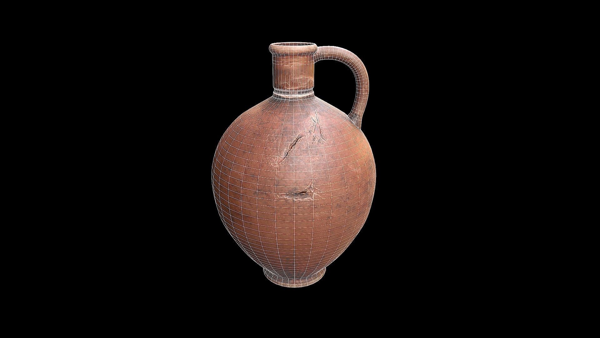 Clay Vessel-2 Low-poly 3D model_11